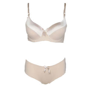 Ensemble soutien-gorge et culotte en mousse pour femme - Couleur chair - Product Image 1