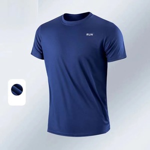 Nueva camiseta de seda helada de color sólido para hombre, Camiseta deportiva informal para hombre, camiseta negra de secado rápido para correr en gimnasio para hombre, deportes de Fitness - Product Image 5
