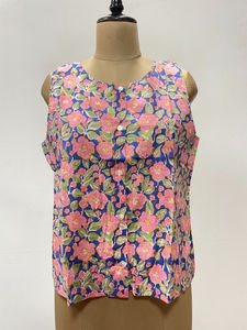 Débardeurs d'été indiens décontractés en coton pur, imprimés à la main, style bohème floral, écologiques, séchage rapide, tendance - Product Image 2