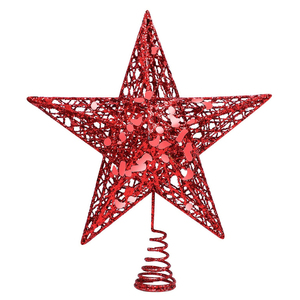 High Quality Christmas Christmas Handicrafts Beautiful Luxury Decor Red Color <b>Star</b> <b>Tree</b> Ornaments <b>for</b> Car Dashboard Decor - Product Image 1