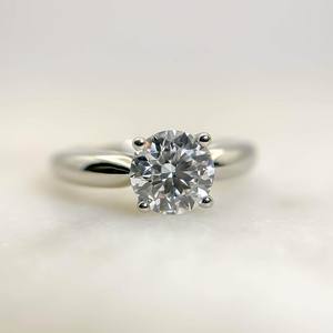 7.5mm Round Cut Moissanite Engagement <b>Ring</b> <b>Solitaire</b> Minimalist 925 Sterling <b>Silver</b> - Product Image 1