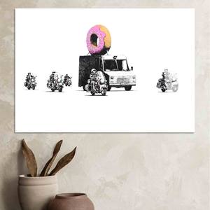 Impresión en Lienzo Donut Protect Graffiti: Arte Gráfico Atrevido para Decoración Moderna, ARTE EN VIDRIO TEMPLADO - Product Image 1