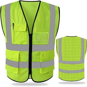 Fully Breathable Safety Vest Logo Free Size Waistcoat Reflective Security Vest Double Net Multifunctional Mesh Fabric Heavy Duty - Product Image 3