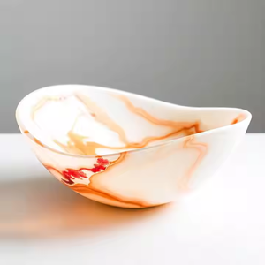 Bol luxueux en résine avec motifs de couleurs brillantes et abstraites uniques pour vaisselle de salle à manger et moderne par Crescent Crafts - Product Image 2