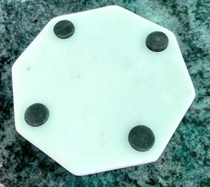 Crafted from natural white marble with subtle grey veining - Product Image 4