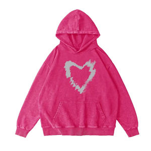 Sudadera de Invierno de Alta Calidad, Impermeable, Estilo Urbano, 100% Algodón, Felpa Francesa, Lavado Ácido, Logotipo Personalizado Vintage, Talla Grande, Lavado a la Piedra - Product Image 4