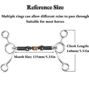Arco Iris multicolor caballo Bit anillo suelto rombo Fat Link Acero inoxidable Snaffle Durable ecuestre Tack entrenamiento montar - Product Image 3