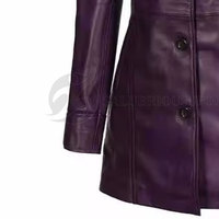 Damen Hochwertiger Atmungsaktiver Eleganter Langer Mantel Stilvoller Winter-Leder-Strickmantel Moderner Trenchcoat Modische Oberbekleidung