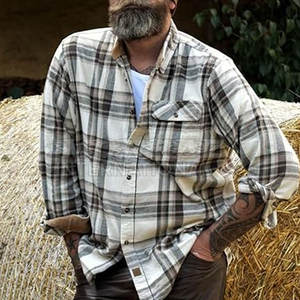 Outdoor Heavyweight 100% Cotton <b>Flannel</b> <b>Shirt</b> with Breathable Feature <b>Men's</b> Long Sleeve Casual <b>Shirt</b> OEM/ODM Services - Product Image 3