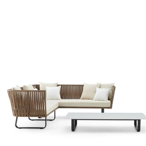 Ensemble de meubles d'extérieur en rotin écologique moderne avec coussins résistants aux UV pour hôtel et parc, siège individuel - Product Image 1