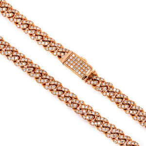 สร้อยคอเพชรเย็นสุดคลาสสิกสำหรับผู้ชายแร็ปเปอร์ของขวัญแต่งงานทำจากเพชรที่ปลูกในห้องทดลองสีเหลืองและสีโรสโกลด์คิวบา - Product Image 2