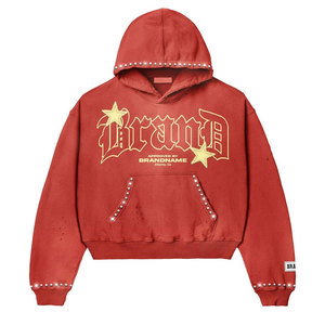 Diseño de moda Chándal lavado personalizado Bordado desgastado Francés Terry Drop Shoulder Algodón Hecho Boxy Chándal - Product Image 3