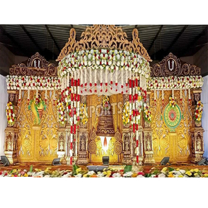 Escenario Mandap Tradicional del Sur de la India Portátil para Bodas Grandiosas, Decoraciones de Mandap para Bodas Indias, California - Product Image 1