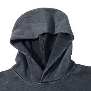 Alta calidad logotipo personalizado etiqueta 500gsm peso pesado pulóver sudaderas 100% algodón hombros caídos de gran tamaño hombres Boxy Hoodie - Product Image 4