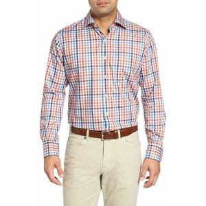 Camisa Formal de Negocios para Hombre, Camisa Ajustada de Manga Larga, Poliéster/Algodón, Informal, Color Sólido, Satén, Transpirable, Antiarrugas, BD - Product Image 1