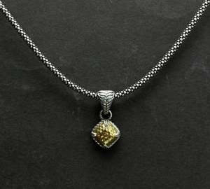 สร้อยคอเงินสเตอร์ลิงออกซิไดซ์ทำด้วยมือจี้หมอนอิงแบบตอกทำด้วยมือสายโซ่ข้าวโพดคั่วเครื่องประดับที่มีน้ำหนักเบาสำหรับผู้ชายและผู้หญิง - Product Image 3