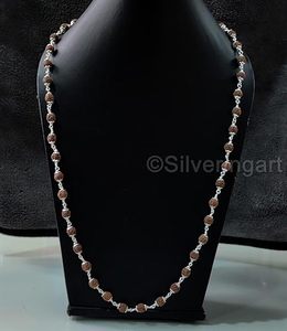Women's <b>Necklace</b> Natural 108 Rudraksha Beads <b>Long</b> <b>Necklace</b> Christmas Gift Handmade Jewelry 925 Sterling Silver <b>Chain</b> <b>Necklace</b> - Product Image 4