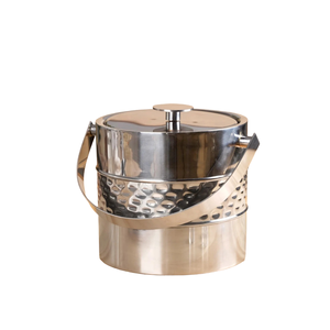 Luxurious Stainless Steel Double Wall Ice <b>Bucket</b> Pleasing Design with Tongs for Home Hotels & Camping - Product Image 1