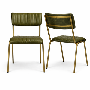 Real Leather Bar <b>Stool</b> Metal Frame Industrial Design <b>Dining</b> Living Room Villa Hotel Restaurant Contract Furniture Ribbed - Product Image 4