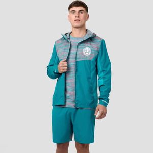 ชุดกีฬาออกกำลังกายน้ำหนักเบาสำหรับผู้ชายมีฮู้ดติดซิปพร้อมโลโก้ระบายอากาศขนาดพิเศษสำหรับใส่เล่นกีฬา - Product Image 1