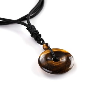 Colgantes redondos de ojo de tigre amarillo de piedra natural de la mejor calidad y precio barato para regalo y joyería a la venta de ágata Soha - Product Image 2