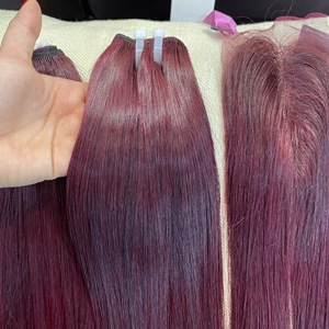 ลูกไม้ใส14นิ้วสีไวน์แดงแบบสาน + ปิด2x4ผมเวียดนามพร้อมส่ง - Product Image 3