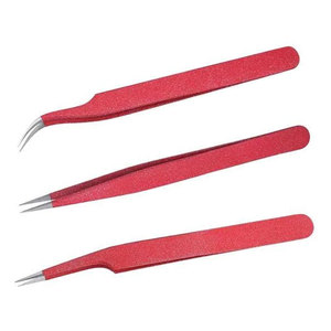 Pinzas de pestañas de aislamiento de calidad profesional puntas finas rectas extra afiladas puntas de fibra 12 13 14cm Color personalizado - Product Image 6