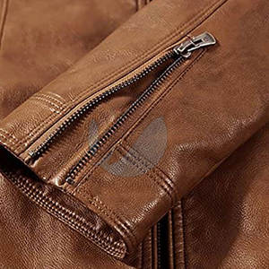 2024 ventes directes d'usine sur mesure hommes véritable peau de mouton veste en cuir haute rue Style fermeture éclair bas quantité minimale de commande hiver - Product Image 5