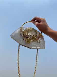 Pochette de soirée brillante transfrontalière de luxe nouveau sac à main en strass chaînes décoration diamant métal parfait sac cadeau de fête - Product Image 3