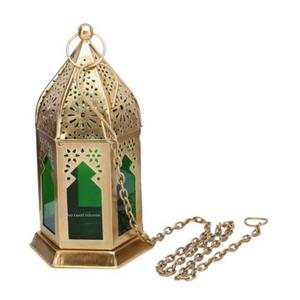 Linternas de vela de oro de hierro marroquí hechas a mano de buena calidad con Vidrio colorido para colgar y decoraciones de mesa - Product Image 3