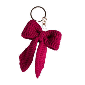 Acki Aluminum Crochet Cotton Car Keychain <b>Bow</b> Modern Cute Creative <b>Gift</b> Hand-woven Finished Bag Pendant Model S01 - Product Image 5
