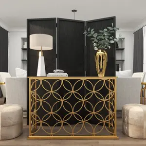 Jarrón de flores dorado creativo Simple moderno, decoración clásica para el hogar, sala de estar, jarrón de Metal - Product Image 4