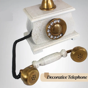 Téléphone rotatif rétro en laiton personnalisé Style Steampunk vintage avec marbre blanc Look parfait Mid Century Office Decor - Product Image 6