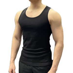 Haute qualité hommes Gym débardeurs col rond séchage rapide respirant Fitness Singlet décontracté côtelé coton gilet - Product Image 6