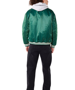 Veste d'hiver réversible en satin personnalisée avec logo, style bomber, pour homme, motif écossais, légère et imperméable, vente en gros - Product Image 5