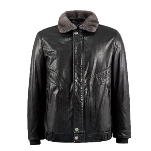 OEM New Casual Leather Bomber Jacket Men Custom Logo Design Wholesale Blank Pure Plus Size <b>Genuine</b> Pure Leather Jackets - Product Image 5