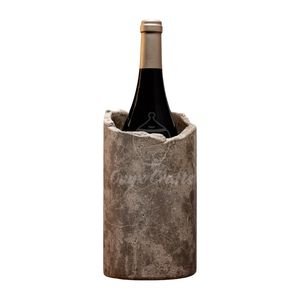 Refroidisseur de vin en marbre blanc avec bord festonné Refroidisseur de bouteille en pierre sans glace Accent de table de luxe décoratif - Product Image 3