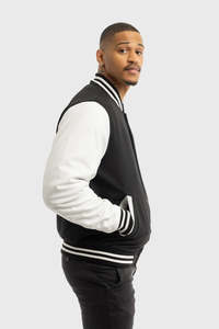 Slim Fit Men Clothing Winter Blank Varsity Jacket Adult Size Custom <b>Logo</b> Plain Letterman Baseball Jackets for Men - Product Image 6