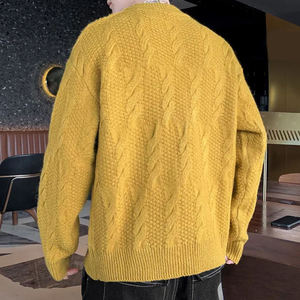 Pull en coton nouveau hiver homme décontracté col rond haute qualité respirant chandails tricotés mâle nouveaux hommes chandails - Product Image 4