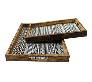 Hot Selling Modern Wooden Enamel Printed <b>Tray</b> for Home Hotels Restaurants Bars-Serving Salad Fruits Wedding Occasions - Product Image 1