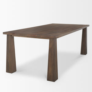 Mesa de Comedor Rectangular de Madera de Mango Sólida con Patas Angulares Plegables, Acabado Marrón Oscuro Intenso, Estilo Moderno para Cocina - Product Image 3