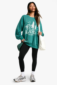 Ropa informal de invierno, sudadera de gran tamaño para mujer, Material polar de poliéster/algodón, hombro caído, Impresión de logotipo personalizado - Product Image 3