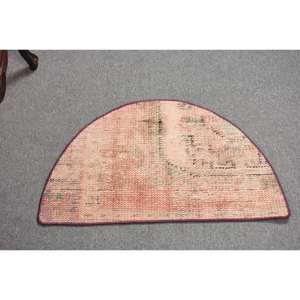 Alfombra de lana turca Rosa Vintage de 2,5x1,5 pies, decoración moderna para el hogar, retales, rectángulo, Tabriz, área grande de látex para decoración de pasillo - Product Image 1