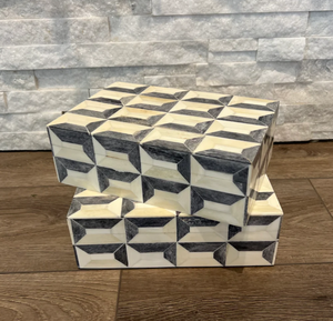 Handcrafted Bone Inlay Jewellery Organizer in Ivory and Grey with Wood and Acrylic for Home and Gift Use - Product Image 3