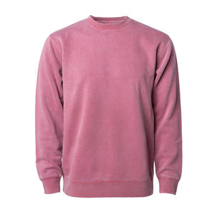 Men's Oversize O-Neck Top Casual Loose Streetwear Hip Hop <b>Style</b> New Fleece Sweatshirt Plain Dyed Technics OEM Service Available - Product Image 3