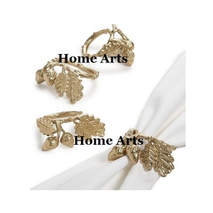 Exclusive Quality Metal <b>Napkin</b> Ring Leaf Design <b>Silver</b> Color Tissue Paper Ring For Restaurant Home Decor Usage - Product Image 2