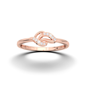 Juego de puntas de diamante de corte redondo de moissanita de 0,04 quilates, anillo con motivo infinito elegante hecho en oro sólido de 10K,14K,18K - Product Image 2