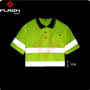 Camiseta Polo de Trabajo de Alta Visibilidad, Impermeable, de Manga Larga, con Dos Tonos, ANSI Clase 1, con Logotipo Personalizado y Bolsillos - Product Image 2