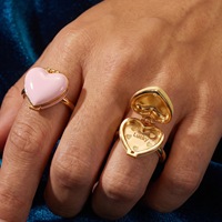 Nouvelle bague ouvrable en forme de cœur macaron, médaillon cœur ouvrable, bijoux colorés polyvalents pour filles, vente en gros