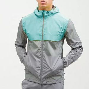 Fashion Custom Designer Color Block <b>Thin</b> Zip up Polyester <b>Men</b> Sports Windbreaker <b>Jacket</b> Fashion <b>Men</b> Sports Windbreaker <b>Jacket</b> - Product Image 1
